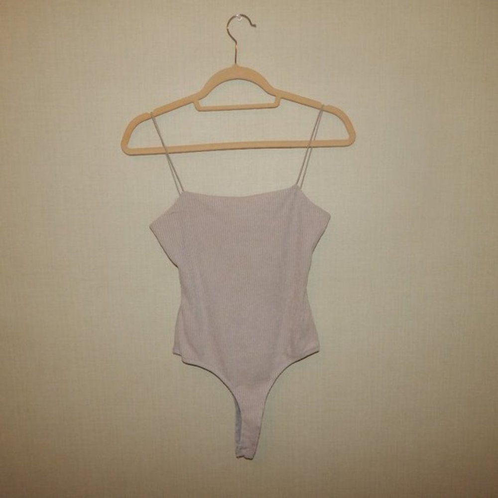 Lulus Grey Ribbed Bodysuit
